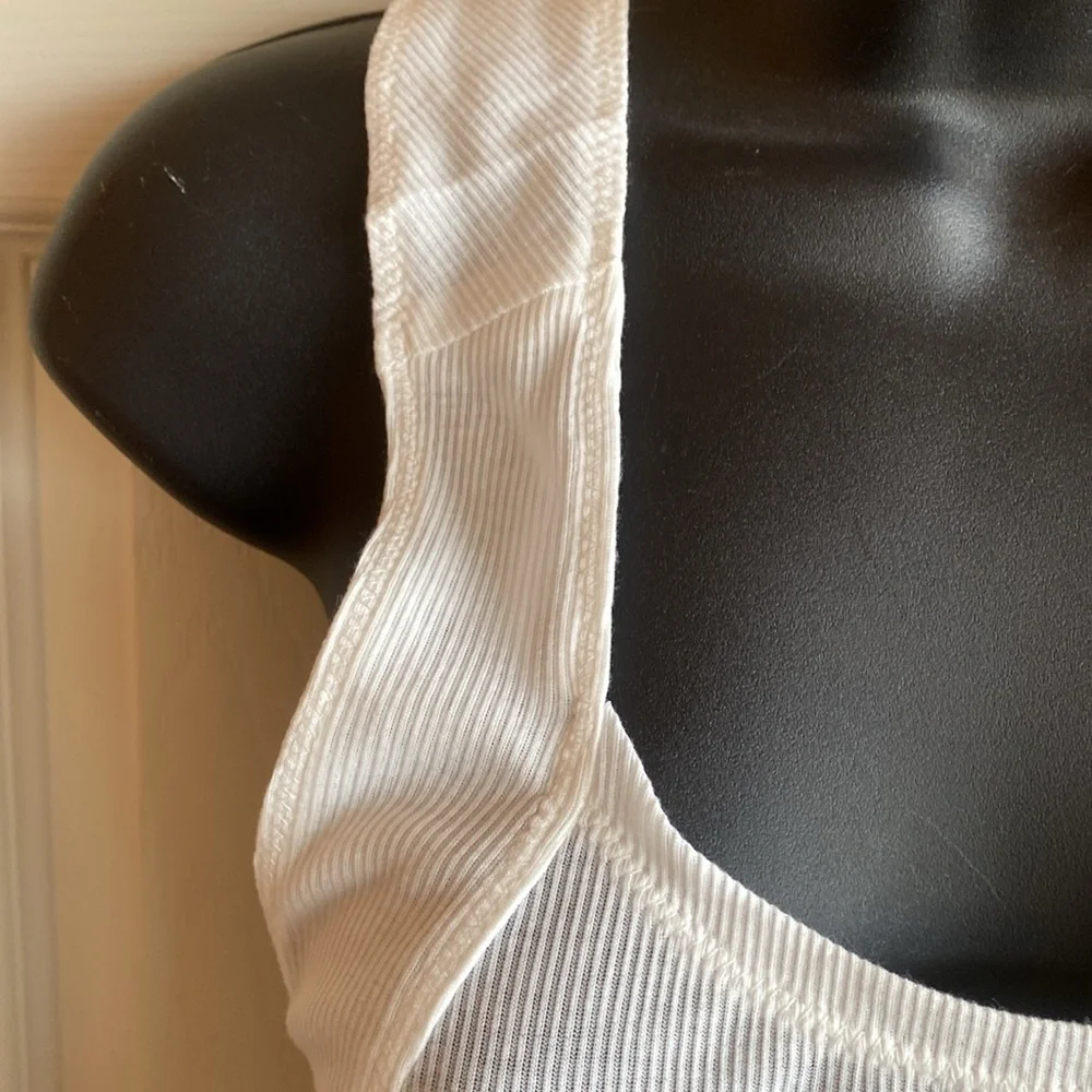 Free People Movement NWT White Crossback Strap Ribbed Top Size Small - Picture 4 of 11